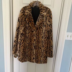 Leopard Print Faux Fur Coat